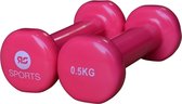 RS Sports Dumbells set - 2 x 0.5 kg dumbbells - Vinyl - Roze