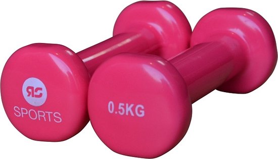 RS Sports Dumbells set - 2 x 0.5 kg dumbbells - Vinyl - Roze - RS Sports