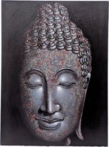 Schilderij wanddecoratie boeddha hoofd – schilderijen op canvas boeddha 80 cm gekleurd | Inspiring Minds