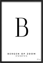 Poster Letter B Bergen op Zoom A2 - 42 x 59,4 cm (Exclusief Lijst)