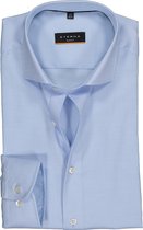 ETERNA slim fit stretch overhemd - structuur heren overhemd - lichtblauw met wit (lichtblauw contrast) - Strijkvrij - Boordmaat: 45