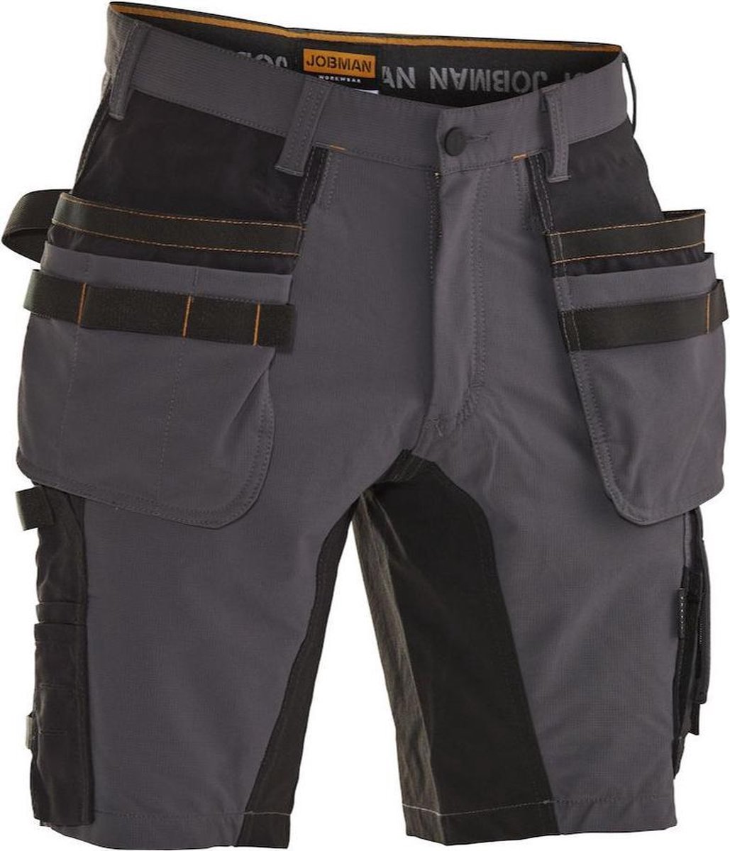 Jobman Advanced Stretch Korte Broek Holsterpockets 2196 - Mannen - Donkergrijs/Zwart - 52