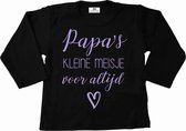 Shirt meisje-papa's kleine meisje voor altijd-zwart lila-Maat 86