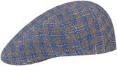 Stetson flatcap zomerpet linnen katoen kleur blauw mix maat XL 61 centimeter