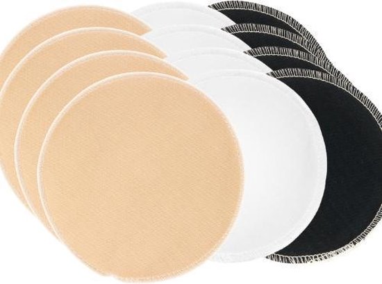 Zoogcompres - Breast Pads Wasbare Zoogcompressen - honey wit zwart - 12 stuks