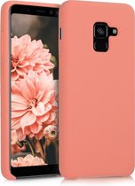 kwmobile telefoonhoesje voor Samsung Galaxy A8 (2018) - Hoesje met siliconen coating - Smartphone case in mat koraal