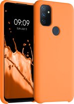 kwmobile telefoonhoesje voor OnePlus Nord N100 - Hoesje met siliconen coating - Smartphone case in fruitig oranje