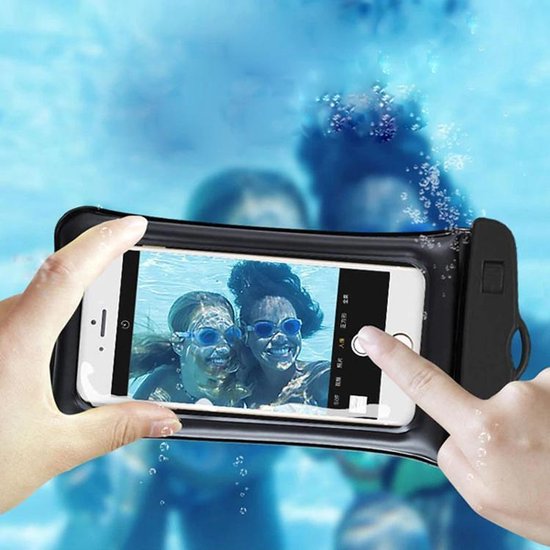 Universele Mobiele Telefoon Hoes Onder Water - Drijvend & 100% Waterdicht - Zwart bol.com