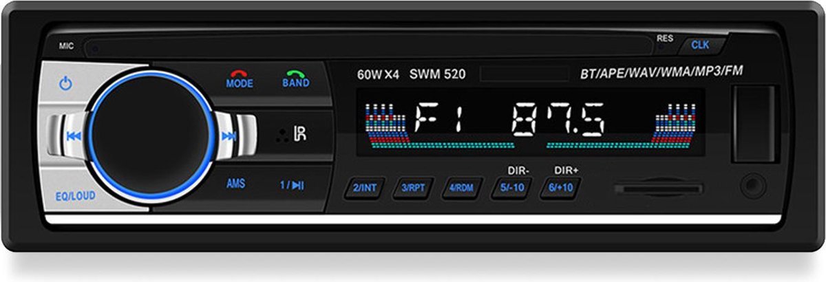 Vivid Green 1 Din Autoradio - Auto Accessories - Radio met USB en Bluetooth AUX - Handsfree - Car Radio