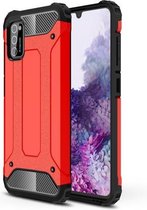 Voor Samsung Galaxy A02s Amerikaanse versie Magic Armor TPU + pc-combinatiehoes (rood)