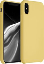 kwmobile telefoonhoesje voor Apple iPhone XS - Hoesje met siliconen coating - Smartphone case in zacht geel