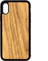 Apple Iphone X / XS Houten GSM Hoesje Eik Hout Shockproof TPU Case Hoes Uniek Design Telefoon Zwart Protection Geschenk Kerstmis Vaderdag Moederdag Verjaardag