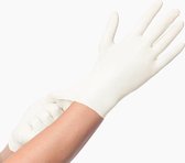 Wegwerp latex handschoenen - licht gepoederd - wit - maat M - 100 stuks