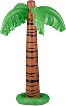 opblaasbare palm XL - zwembad decoratie - zomerse sfeer - 80 cm hoog - groen-bruin