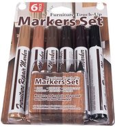 Meubel markers en wax krijtjes  - Eiken, zwart, kersen, mahonie, esdoorn en walnoot - Meubelstift - Meubel reparatie stiften - 12 stuks