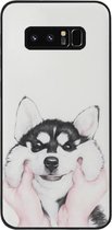 - ADEL Siliconen Back Cover Softcase Hoesje Geschikt voor Samsung Galaxy Note 8 - Husky Hond