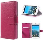 Huawei Y600 Hoesje Wallet Case Roze