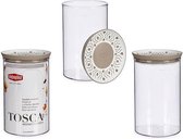 Stefanplast Voorraadpot Tosca 1200 Ml Transparant/taupe/wit