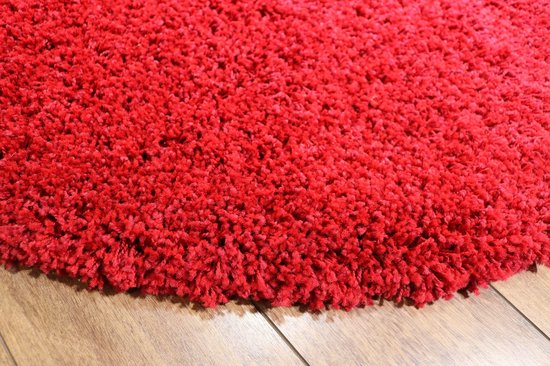 Vloerkleed Shaggy Plus 958 Red 200x200 cm-Round