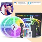 Techgenics Smart Led Strip 10 Meter - Incl. Afstandsbediening & App - Werkt met Google Home & Alexa