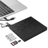 Best Berry® 7-in-1 Externe DVD / CD Speler en Brander voor Laptop - Draagbaar - Portable - USB 3.0 & USB-C - Windows, MacOS & Linux - Plug & Play – 4 USB-poorten – SD en Micro SD