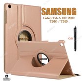 HiCHiCO Tablet Hoes voor Samsung Galaxy Tab A 10.1” 2019, Galaxy Tab T510 / T515 Hoesje, 360 Graden Draaibaar Tablet Case Goud met Stylus Pen