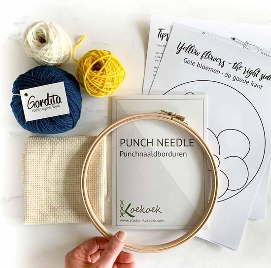 Restyle Punch Needle kit RAINBOW - Cerceau à broder avec fil à broder - Kit  de