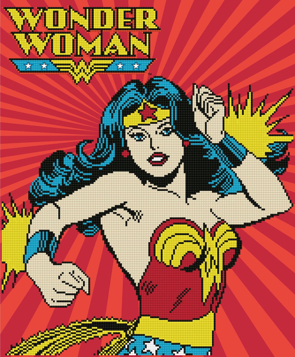 Diamond Painting Volwassenen - Ronde Steentjes - Volledig Pakket - Hobby - Diamond Dotz® - CD234000210 - Wonder woman 47 x 57cm