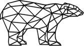 Hout-Kado - IJsbeer - Small - Zwart - Geometrische dieren en vormen - Hout - Lasergesneden- Wanddecoratie
