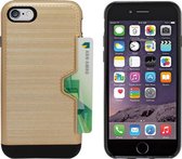 Hoesje CardSkin - Hoesje met Pashouder - Kaarthouder - Telefoonhoesje voor Apple iPhone SE 2020/8/7 - Goud