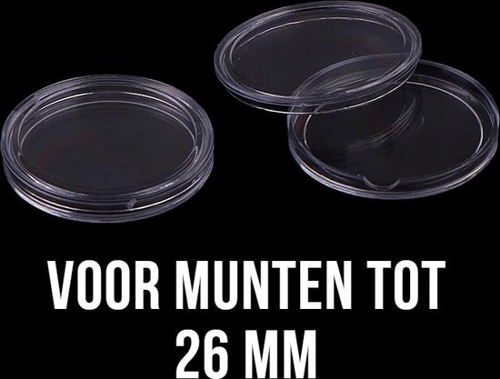 Allernieuwste 40 stuks Muntcapsules Ø 26 mm - Transparante Munt Capsules - Doorzichtig Glashelder Kunststof 26mm - Merkloos