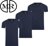 Mario Russo T-shirt heren basic 3-pack - Navy - 3XL - Lycra - Katoen - V-hals