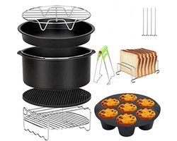 Bakset Airfryer - 12 Stuks - Keukengerei set - Airfryer accessoires - Hetelucht friteuse - Bakvorm - Pizzapan- Complete set