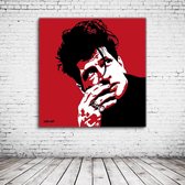 Herman Brood Pop Art Acrylglas - 80 x 80 cm op Acrylaat glas + Inox Spacers / RVS afstandhouders - Popart Wanddecoratie