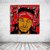 Pop Art Fetty Wap Canvas - 80 x 80 cm - Canvasprint - Op dennenhouten kader - Geprint Schilderij - Popart Wanddecoratie