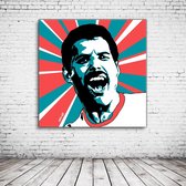 Pop Art Freddie Mercury Canvas - 80 x 80 cm - Canvasprint - Op dennenhouten kader - Geprint Schilderij - Popart Wanddecoratie