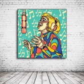 Pop Art Etta James Canvas - 80 x 80 cm - Canvasprint - Op dennenhouten kader - Geprint Schilderij - Popart Wanddecoratie