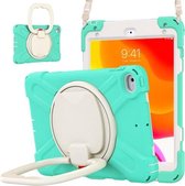 Pure Color Silicone + PC-beschermhoes met houder en schouderriem voor iPad mini 5/4 (mintgroen)