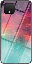 Voor Google Pixel 4 XL Sterrenhemel Geschilderd Gehard Glas TPU Schokbestendige Beschermhoes (Kleur Sterrenhemel)