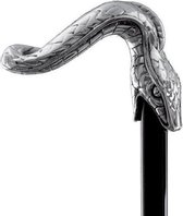 MadDeco - Slang - Beukenhouten wandelstok met zilver verguld handvat - Italiaans design