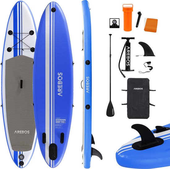 Uiterlijk rek Ampère AREBOS Stand Up Peddel SUP Board Paddelende Surfboard Opblaasbaar met  Paddel | bol.com
