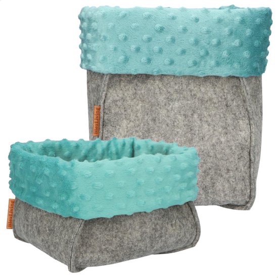 2 Pieces Panier A Langer Soins Bebe Panier De Rangement Chambre D Enfant Grijs Bol Com