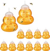 Relaxdays 12x wespenval - effectief - bijenvanger - levende val - diervriendelijk - oranje