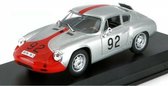 De 1:43 Diecast Modelcar van de Porsche 356 Carrera Abarth GTL #92 Winnaar van de Categoria Gran Turismo Targa Florio in 1961. De coureurs waren P.E. Strahle en A. Pucci. De fabrikant van het schaalmodel is Best-Model. Dit model