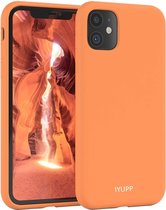 IYUPP Oranje Siliconen Cover geschikt voor Apple iPhone 11 Hoesje - Shockproof