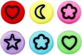 Letterkraal icon mix - rond 7mm - gekleurd gemengd - 10 stuks