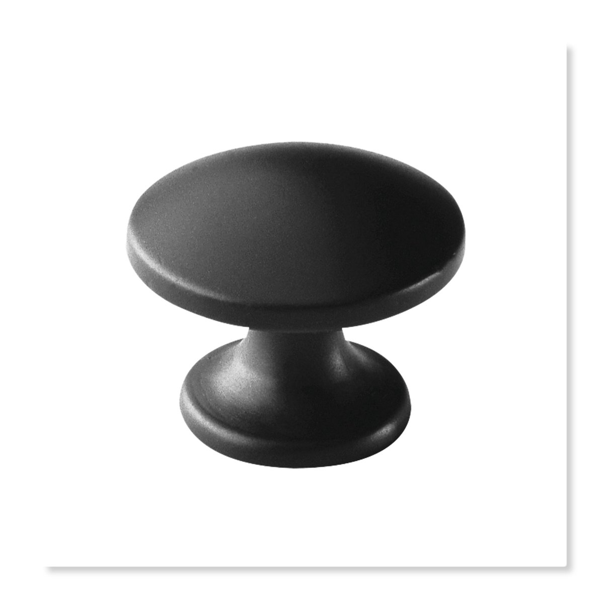 KNOP 25MM PADDENSTOEL ZWART