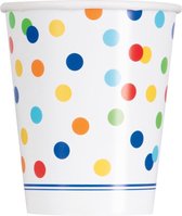 Bekers Confetti Regenboog 266ml 8st