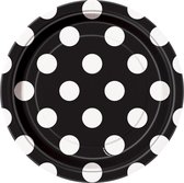 Zwarte Borden Stippen 17,5cm 8st