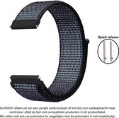 Grijs / Blauwig / Paarsachtig Nylon Bandje voor 20mm Smartwatches (zie compatibele modellen) van Samsung, Pebble, Garmin, Huawei, Moto, Ticwatch, Seiko, Citizen en Q – 20 mm grey /